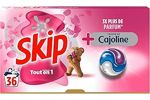 Skip Lessive Capsules Tout en 1 Touche de Cajoline 36 Lavages