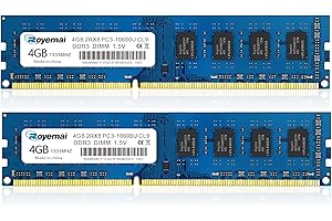 D DUOMEIQI DUOMEIQI Kit 8 Go (2X4 Go) DDR3 10600 PC3-10600U 1333 MHz 2Rx8 240 Broches Dimm CL9 1,5 V Mémoire RAM de Bureau