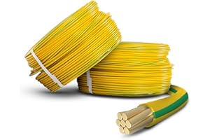 Primes DIY Single Core Conduit Cable 1.5mm Copper Wire Insulated PVC, Stranded Flexible Coil 6491X Electrical Wire, BASEC Approved – Yellow/Green Supplementary Earth (5 Meter), Home Improvement