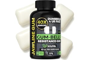 GUM-BELLS GUMBELLS® Gomma per Mascella allo Xilitolo I mewing JAWLINE GUM (Confezione 2 mesi (40 unità)) Menta I Jaw trainer I allena mascella più resistenza della mastiha - mastic gum