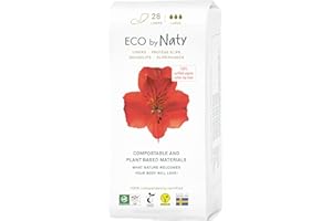 Eco by Naty Panty Liners Large for Women – for daily use, Thin Discreet and with Organic Cotton to keep you fresh (28 Count)