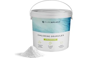 CUQOO 𝐏𝐔𝐑𝐄 𝐒𝐏𝐋𝐀𝐒𝐇! 5kg stabilised Chlorine Granules for Large Pools & Hot Tubs – Pool Chemicals for Water Clarity & Hygiene | Sanitiser for Paddling, Inflatable & Above-Ground Pools
