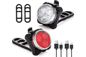 DESIREZ2DOOR Bike Light Set | SEE & BE SEEN | Super-Bright! | 3x Bigger & Rechargeable Batteries | Water & Dirt Proof | Uncompromising Safety with 4 Extremely Useful Lighting Modes | Easy-To-Use Mounting System