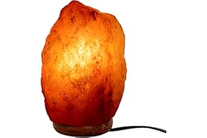 Fisura. - Lampe de Salt Range Pakistan. Poids de 2 à 3 kg, avec base en bois, câble et ampoule de 15W. Lampe relaxante pour bureau et table de chevet. Cadeau original et unique.