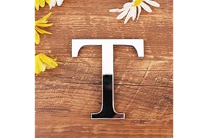 GSPIRIT DIY Alfabeto Lettere,3D Acrilico Specchio Adesivi Da Parete 26 Lettere Cuore & Forma Arbitrale Collocazione Room Nursery Hanging Decor per Home Office Wedding Party (T)