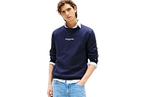 Tommy Hilfiger Small Tommy Logo Crewneck Mw0mw37471 Sweat-Shirt à Enfiler Homme