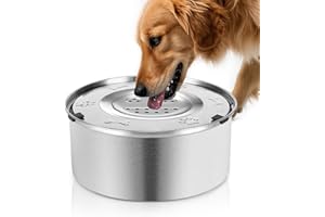 Luziyun Gamelle Anti Éclaboussure Chien 3L, Gamelle Eau Chien Anti Goutte en Acier Inoxydable, Gamelle Anti Renversement et Débordement, Antidérapante, Lavable Lave-Vaisselle, Bol Chien