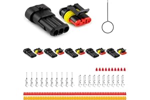 ‎JRREADY JRready ST6481-03-05 Wasserdichter Kfz Steckverbindersatz, 3 polig Stecker und Buchse, Kabel Steckverbinder Stecker für Auto LKW Anhänger Motorrad Marine Boot Verkabelung, 18-16AWG, 5 Sets