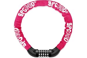 SPGOOD Zamek rowerowy z kodem (14 kolorów) zamek rowerowy z 5 cyframi i hasłem do roweru, motocykla, drzwi, bramy (różowy)