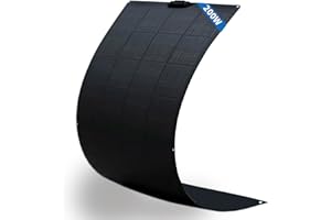 FIREFLY ENERGY 200W Pannello Solare Flessibile Pannello Solare Monocristallino, Moduli Solari Pannello Fotovoltaico, Off-Grid per Camper, Roulotte, Barche, Tetti,Campeggio