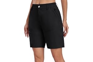 MoFiz Pantalones Cortos Cargo Mujer Hiking Shorts Ligeros Elasticos Trekking Pants de Trabajo Impermeable con Bolsillos