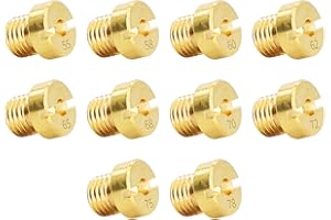 HISports Carburettor Nozzles M6 Main Nozzles Main Nozzle Set, Size 55-78 (55/58/60/62/65/68/70/72/75/78) Main Nozzle Set 10 Pieces Carburettor Nozzles Nozzle Set Fine Tuning for Dellorto & Mikuni