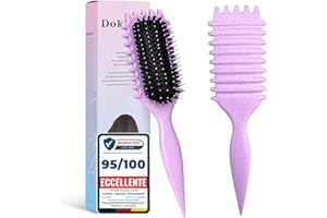 DOKKITA Spazzola Capelli Ricci, Spazzola per Ricci Multifunzionale, Spazzola per Styling Define per Definizione Arricciacapelli, Curly Hair Brush, Pettinare Capelli per Uomini e Donne - Viola