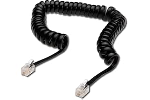 DIGITUS Câble de connexion téléphone torsadé UAE RJ10 Noir 4 m
