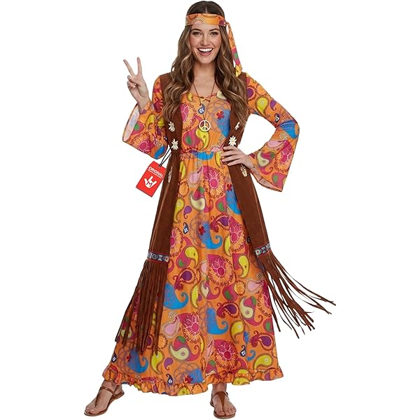 Jeere Set Van 4 Hippiekostuums, Inclusief Hippie-Hoofdband