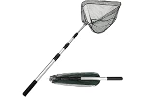 wiipara Kescher Angeln Teleskop Kescher, Fischernetz Klappbar Kompakt Angel Kescher Teich Karpfenkescher, Outdoor Angelzubehör Angeln Kescher für Kinder Erwachsene