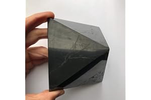 N&D Store Shungite Polished Pyramid 90x90 mm (3,54x3,54 inch) Crystal Pyramid, Home Protection, Meditation, Healing Stone