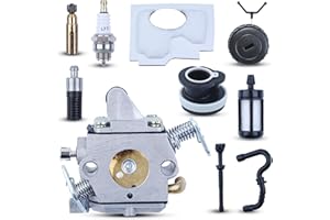 Vergaser für Stihl MS 170, MS 180, 017 und 018 Kettensäge, ADEFOL Vergaser-Kit Luftfilter + Benzinfilter + Benzinschlauch + Zündkerze + Tankdeckel Ersatzteile Motorsäge Zubehör
