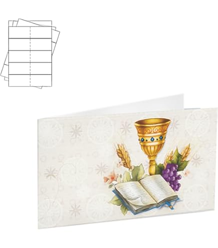 Bigliettini Bomboniere Comunione Ferdinando Famà - 100 Pezzi Prefustellati, Personalizzabili, Made In Italy - Foto 4