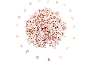 BTMIEY Azulejos de mosaico de cerámica triangulares equiláteros de 1 libra, 800 piezas de azulejos de mosaico iridiscentes para suministros de manualidades de mosaico, mosaico hecho a mano para decoración