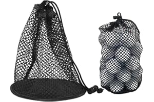 HUNPHY 2 Piezas Redes de Almacenamiento de Pelotas de Golf, Bolsa de Malla de Nailon con Cordón, Bolsa de Malla para Pelota de Golf, Redes de Malla Portátiles Bolsa Pelota Golf Alta Resistencia, para Golf