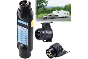GAOUTO Comprobador de remolque de 7 pines, dispositivo de prueba, enchufe de remolque, conector con 13 a 7 pines y adaptador de 7 a 13 polos para iluminación de remolque de coche de 12 V, solución de