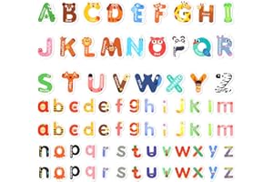 WINSTEN Magnetic Letters, 78 Pieces Fridge Magnets for Kids, Colorful Uppercase & Lowercase Alphabet Fridge Magnets, Spelling Learning Toys for Toddlers & Preschoolers