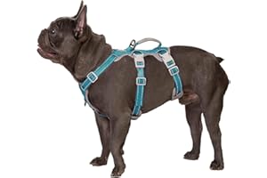 Huntboo Harnais pour chien No Escape, harnais anti-fugue, harnais entièrement réfléchissant avec poignée rembourrée, respirant, durable, gilet ajustable pour chiens de taille moyenne en promenade