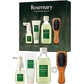 AROMATICA Rosemary Scalp Scalp Test Kit &ndash; Gift Set &ndash; [Mini Wood Hair Brush/Shampoo 100 ml/ Root Enhancer 30 ml/ Scalp Scrub 3