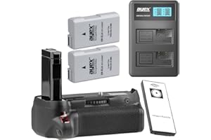ayex Batteriegriff Passend für Nikon D5500 D5600 mit IR-Fernauslöser wie MB-D5500 + 2 x EN-EL14 Akku + USB Dual Ladegerät