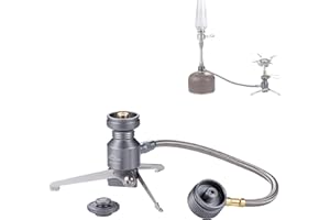 camping moon CAMPINGMOON Adaptador de conversión de tipo de soporte para bidón de gas butano, EN417 Lindal válvula bidón 2 salidas adaptador tipo de soporte Z23-OD