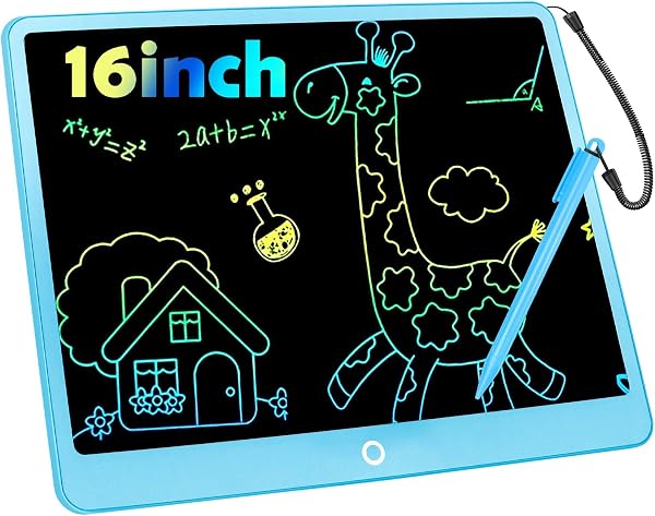 Tableta de Escritura LCD 16 Pulgadas, Tablero de Dibujo Electrónico, Colorida Pizarra Tableta Electrónica Gráfica Pizarra Infantil Juguete Juego de Regalo Cumpleaños para Niñas y Niños de 3-12 Años - 1