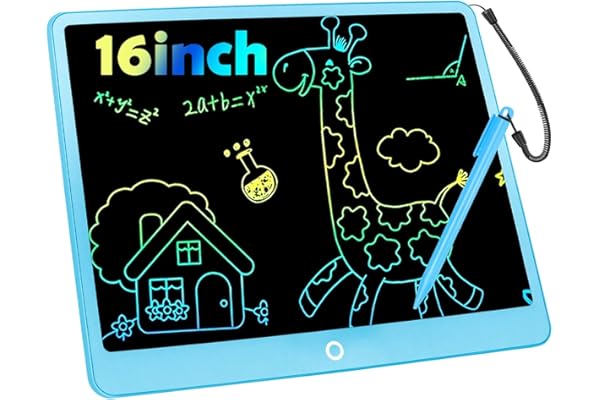 Tablette D'écriture LCD 16 Pouces, Tablette Dessin Enfant, Tablette Graphique Ardoise Magique Jouets Enfant 3 4 5 6 7 8 9Ans Garçon Fille, éducatifs Jouet Cadeaux d'anniversaire de Noël pour Enfants