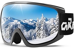 Gaaqii Masque de Ski, Lunette de Ski pour Hommes et Femmes Anti Buée Anti-UV avec OTG pour Porteurs de Lunettes, Casque Compatible Masques et Lunettes de Ski Double Lentille pour Sports Hiver