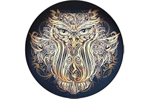 LKPOMI Owl's Soul Shaman Drum Hand Made Frame Drum Shamanic Drum Siberian Drum with Drumstick Tree of Life Sound Healing Tool For Spiritual Music, Reflection Meditation(Owl's Soul)