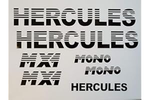 SUPERSTICKI Hercules MX1 Mono Set ca 30cm Motorrad Aufkleber Bike Auto Racing Tuning aus Hochleistungsfolie Aufkleber Autoaufkleber Tuningaufkleber Hochleistungsfolie für alle glatten Fläch