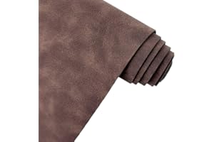 XHT Tissu en daim synthétique doux marron foncé 30 x 135 cm