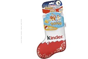 FERRERO Kinder, Calza Befana Pokémon, 7 Snack Dolci al Cioccolato Assortiti, Sorpresa Portachiavi Pokémon, Idea Regalo Epifania, Confezione da 176 gr