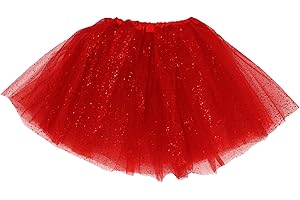 Carnavalife Tutu Falda Elástico para Mujer Niña, Falda Purpurina Brillante, Falda de Tul de 3 Capas de Longitud 30cm 40cm 70cm, Falda Ballet para Disfraces Danza