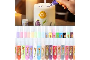 MIZONTAMI Lot de 32 stylos à bougies Couleurs de bougies lumineuses Ensemble de peinture pour bougies Bâtons de cire pour bougies Créez votre propre ensemble pour peindre, décorer 32 x 10 ml