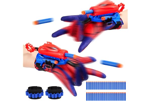 Braxel Jouet Garcon 3 4 5 6 7 Ans, Lot de 2 Lance Toile Jouet Enfant 3-10 Ans Garçon Cadeau Garcon Fille 3-12 Ans Gants Deguisement Enfant Cadeau Paques Jeux Exterieur Enfants