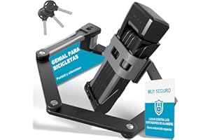 TECHCYC Candado Bicicleta Plegable con Soporte, Fácil de Llevar, Candado Bicicleta de Acero de Alta Seguridad 3 Llaves, Universal para Bici, Motocicleta y Scooter Patinete Electrico (86cm)