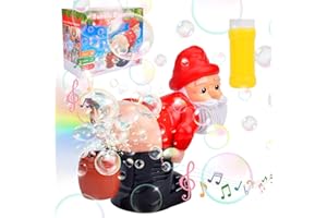 COLEESON Weihnachtsmann Seifenblasen, Automatische Seifenblasenmaschine, seifenblasen weihnachtsmann mit Licht & Musik, Bubble Machine Geschenk für Weihnachten, Indoor Outdoor Aktivitäten