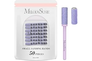 MelodySusie 50 Pièces Embouts pour Ongles, Petites Bandes de Ponçage avec Mèche de 3,1 mm, 240 Grain Ultra Fin Lime à Ongles pour les Ongles en Acrylique (Violet, 180 Grain)