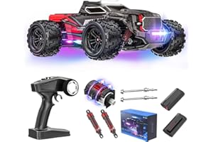 EUARY Macchina Telecomandata Professionale, 4WD 1:12 Auto Camion Telecomandato, 48Km/H 2.4GHz RC Car Crawler con 2 batterie, 45 Minuti di Gioco Auto Radiocomandata per Bambini Adulti (Rosso)