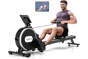 Rowing Machine, DMASUN Upgrade Magnetic Rowing Machines for Home Gym with 16/32 Levels Quiet Resistance - 350LB Capacity Rower Machine with App Compatible & Comfortable Seat, Double Slide Rail
