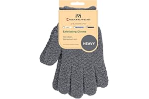 Migliore Wear Exfoliating Wash Gloves, Shower Scrub Gloves/Loofah, Natural Fibre Bath Gloves for Spa, Massage, Body Scrub Exfoliator, Dead Skin Remover with Hanging Loop(Heavy)