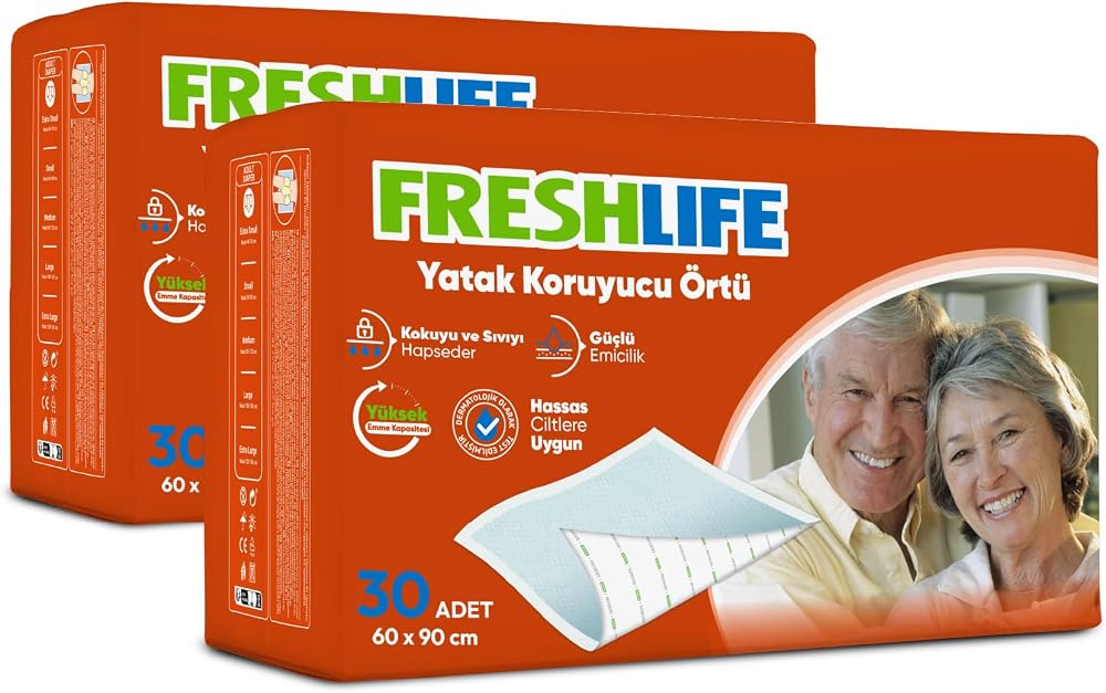 Freshlife Yatak Koruyucu Örtü 60x90 cm 30x2 (60 Adet)