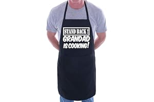PRINT4U Stand Back Grandad Is Cooking Fathers Day BBQ Novelty Apron