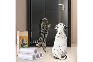 AnExer Protector Anti-Arañazos de Puertas [4-Rollos], Protector de Muebles Gatos,Protector Anti-Garras de Perros y Gatos,Disuasorio PVC Transparente Autoadhesivo Pegatina para Puerta/Pared -10x100cm